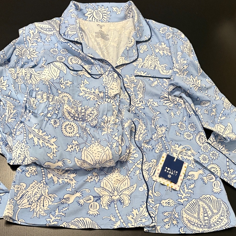 Roller Rabbit and Target Blue Floral Pajama Top and Pants Set